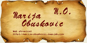 Marija Obušković vizit kartica